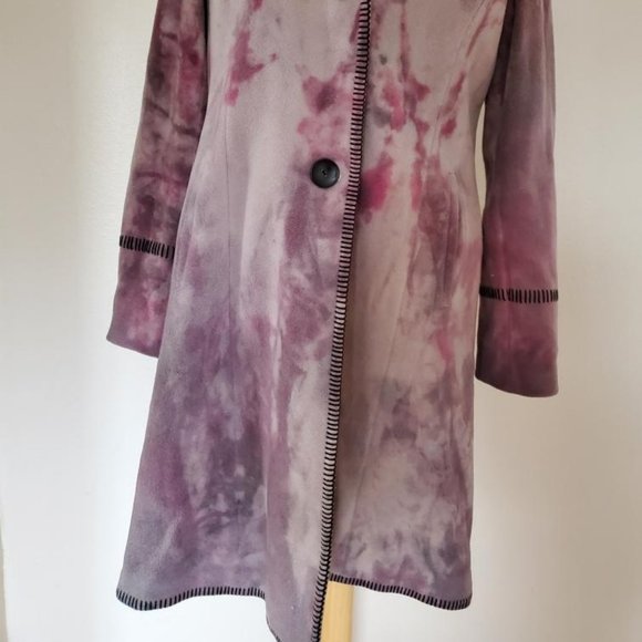 Vintage Marvin Richards Cashmere Long hoodie Coat gray black Red purple M L XL - Picture 14 of 15